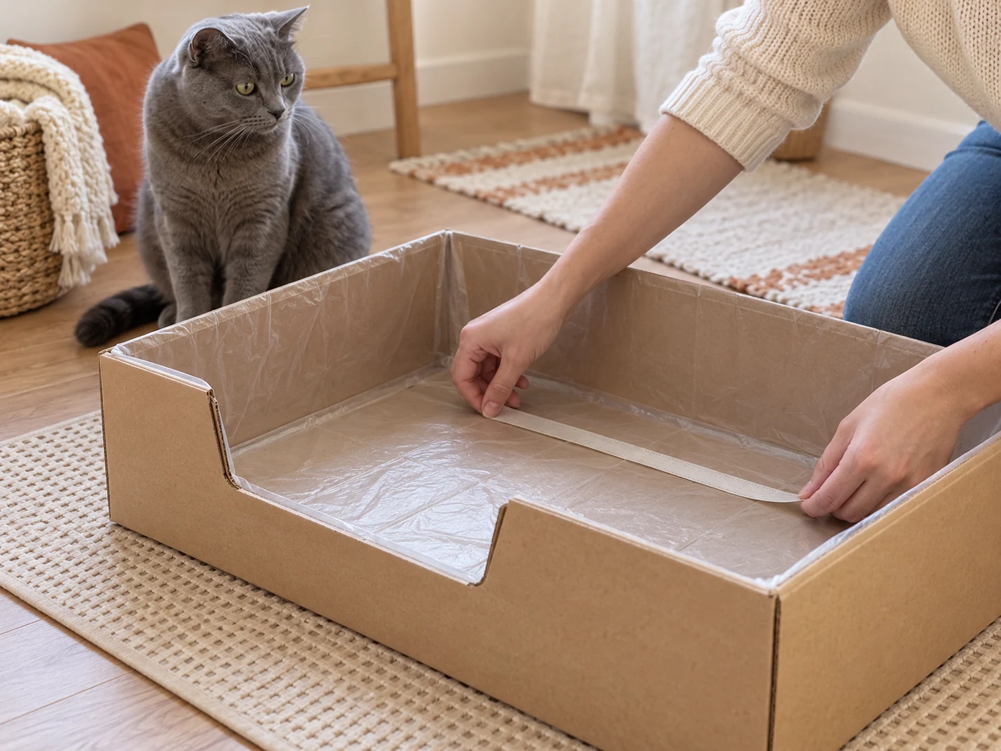 AI-created inspection of a generic lined tray's usable floor, folded corners and entry.