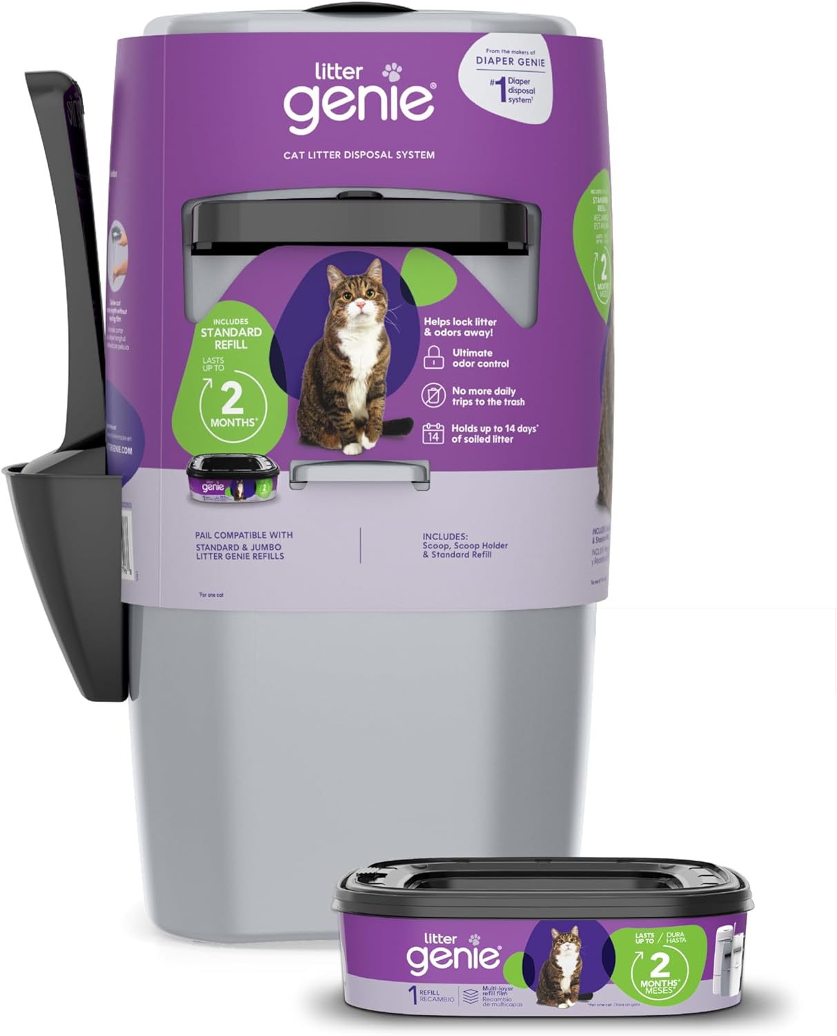 Litter Genie Standard Pail with 14 ft Standard Refill (00078300014768) product image for the selected variant