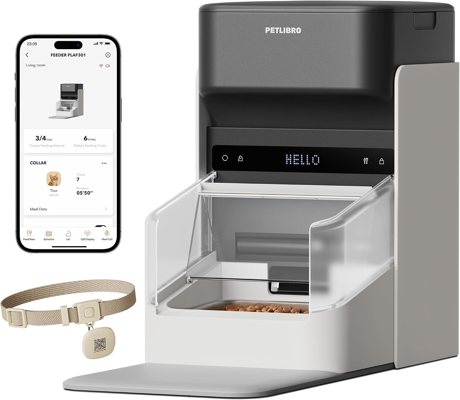 PETLIBRO RFID Automatic Cat Feeder, Collar Tag-Activated Personalized Meals, 5G&2.4G Wi-Fi Programmable Cat Food Dispenser with Cats Recognition & Diet Tracking for Multi-Pet Homes and Different Diets product image for the selected variant