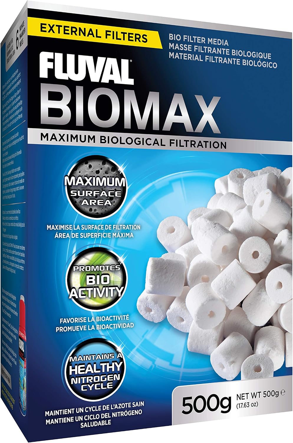 Original retailer photograph of the Fluval BioMax biological filter media box, A1456, 500 g.