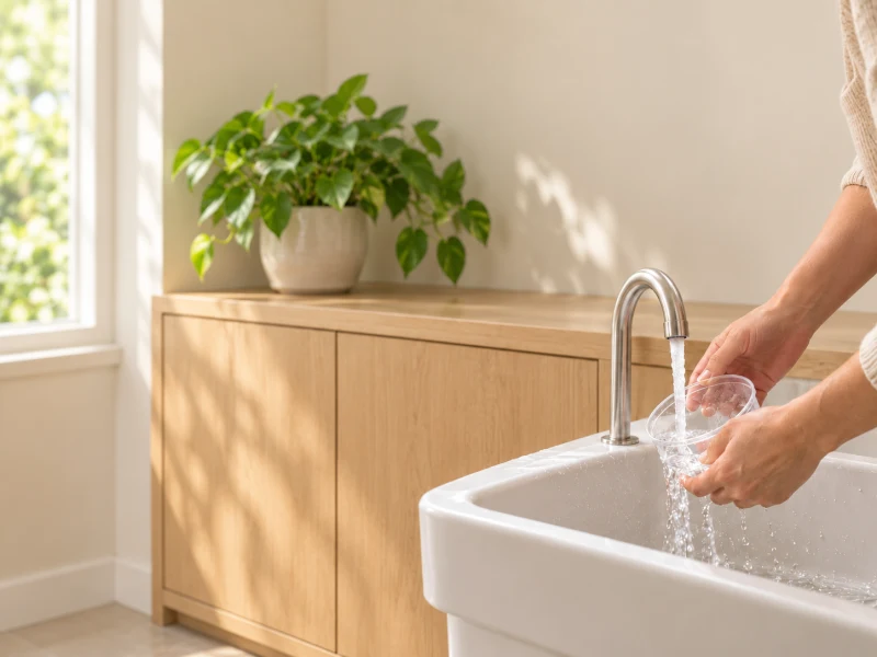 An adult rinses a separate empty plain skimmer collection cup.
