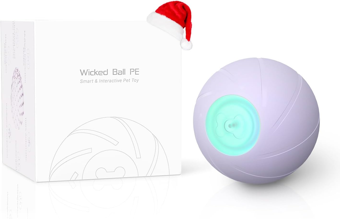 Original retailer photograph of [3 Interactive Modes] Cheerble Intelligent Dog Toy Ball with LED Lights, Wicked PE, Made of Natural Rubber, Jumping Activation for Medium/Large Birthday Gift, DC Rechargeable Purple.