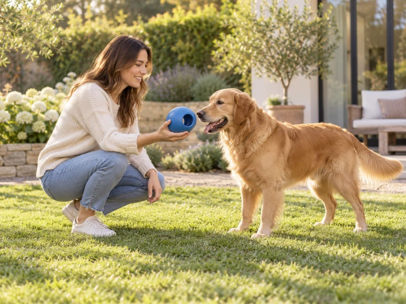 Adult hands inspect an intact ball and its opening.