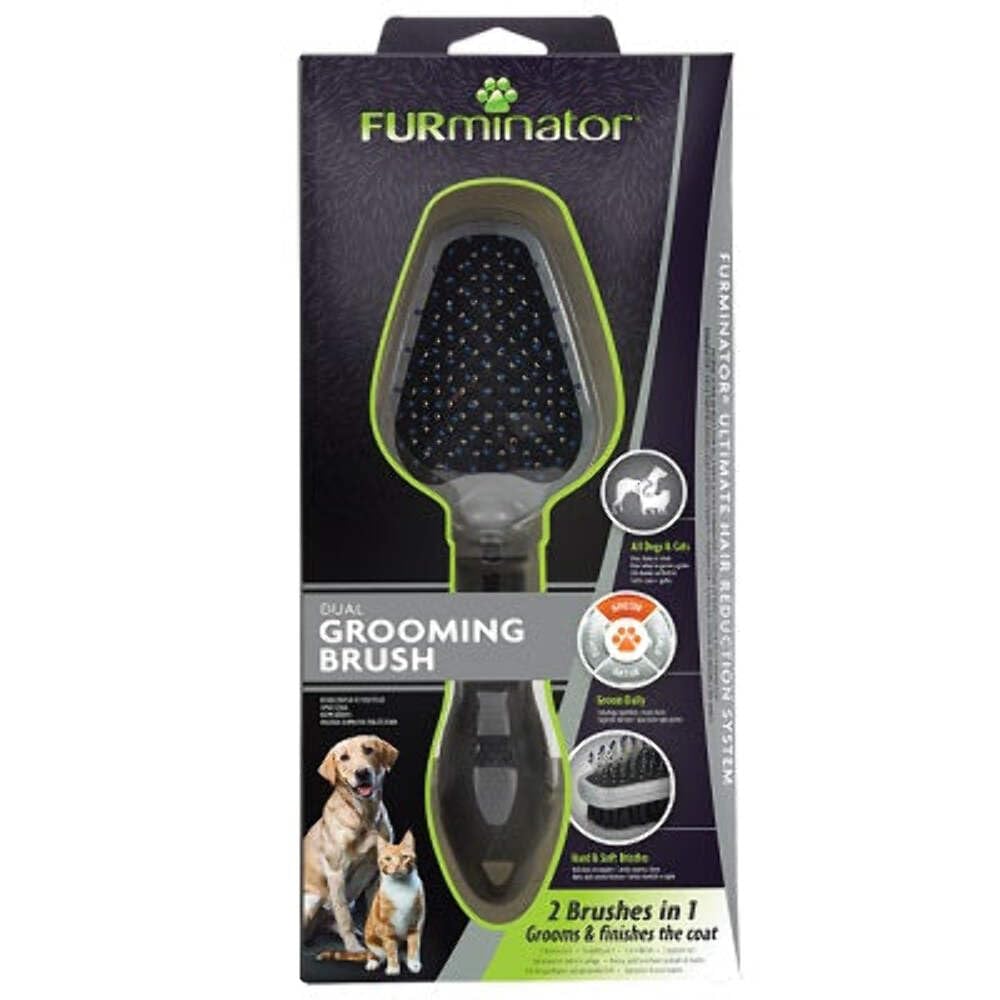 Original selected-listing photograph of FURminator Dual Grooming Brush for Cats and Dogs.