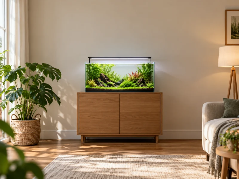 A planted aquarium and generic light illustrate Fluval Plant 4.0 purchase planning.