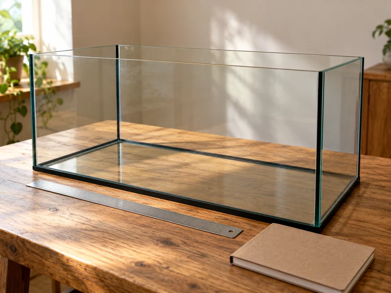 A dry tank and ruler illustrate checking interior space before choosing a Fluval U2.