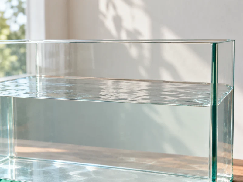 A plain aquarium waterline illustrates observing water level in Fluval Chi planning.