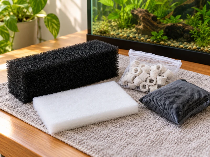 Separate generic mechanical and biological filter materials illustrate different care roles.